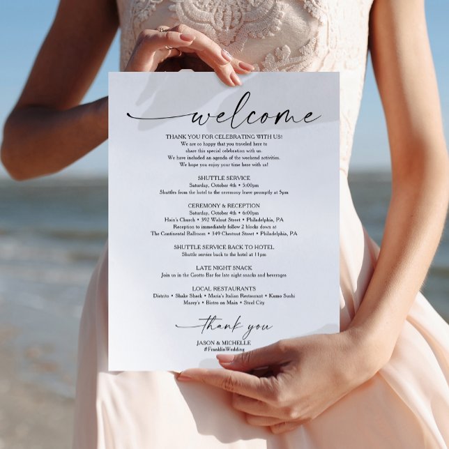 Bienvenida boda Y Carta Itineraria 8.5 x 11 (Subido por el creador)