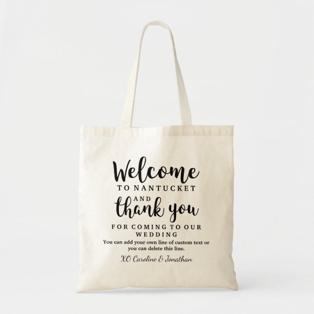 Bienvenida boda y Gracias Bolsa de Regalo Hotel (Frente)
