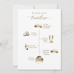 Bienvenida boda y tarjeta de tiempo con lanzadera