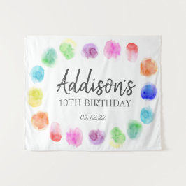 Bienvenida cumpleaños de arte, Tapiz de cumpleaños