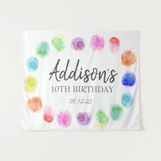 Bienvenida cumpleaños de arte, Tapiz de cumpleaños (Anverso (horizontal))