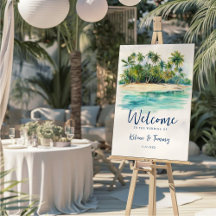 Bienvenida de Boda de Palmeras de Playa Tropical