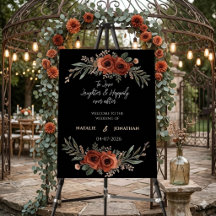 Bienvenida de Boda Floral Boho Terracota Malhumora