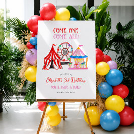 Bienvenida de cumpleaños de circo de carnaval dibu