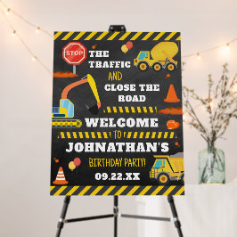 Bienvenida de fiesta de cumpleaños de construcción