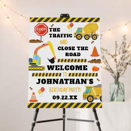 Bienvenida de fiesta de cumpleaños de construcción