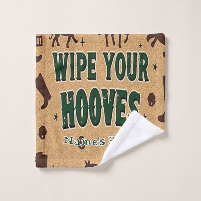 Bienvenida de granero rústico con nombre personali (Toallita)