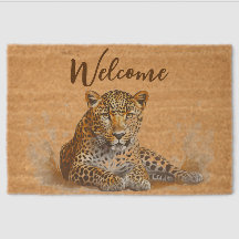 Bienvenida de los animales leopardos