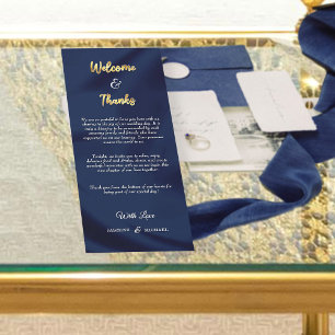 Bienvenida de oro y azul de la Marina Minimalista