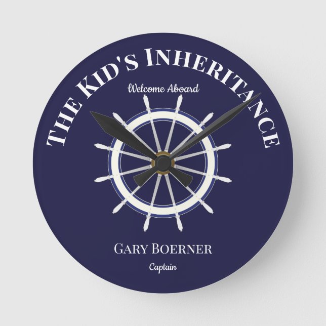 Bienvenida divertida a bordo del reloj de pared de (Anverso)