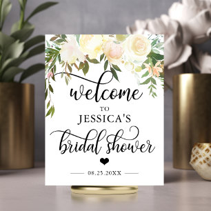 Bienvenida Ducha Nupcial Floral Señal de BIENVENID