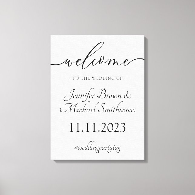Bienvenida firma boda decoración simple minimalist (Anverso)