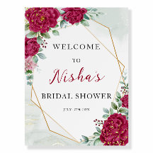 Bienvenida Floral Roja para la Fiesta de Despedida