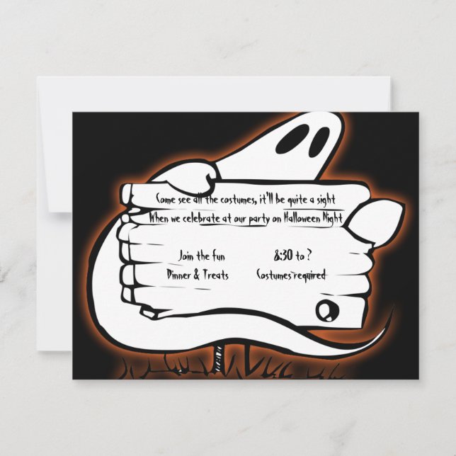 Bienvenida gaznente en invitación de Halloween Neg (Anverso)