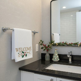 Bienvenida holly navidad baño de invitados