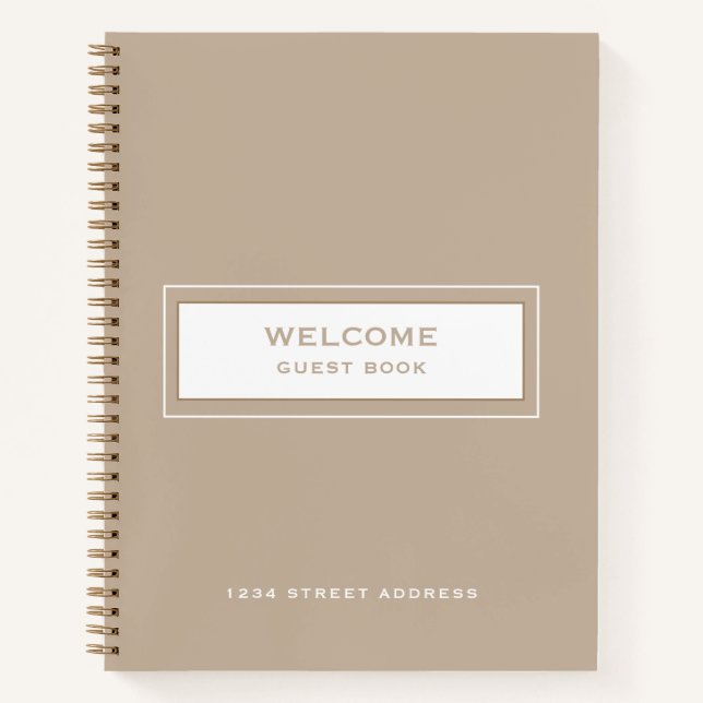 Bienvenida Libro De Invitados Beige (Anverso)