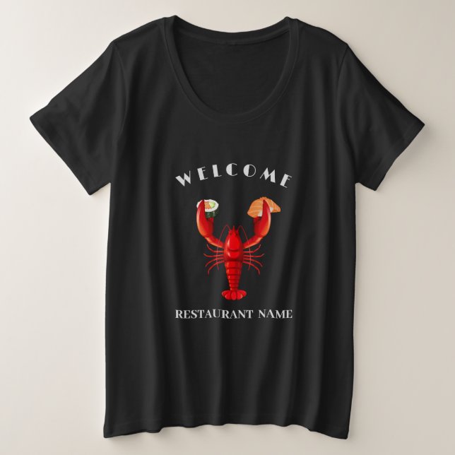 bienvenida Lobster sushi mariscos Nombre del merca (Anverso del diseño)
