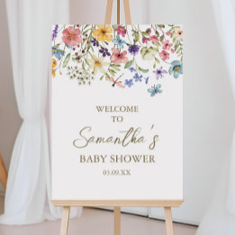 Bienvenida para Baby Shower Flor Silvestre Bebé en