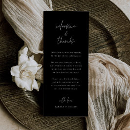 Bienvenida para el día de la boda y tarjeta de agr