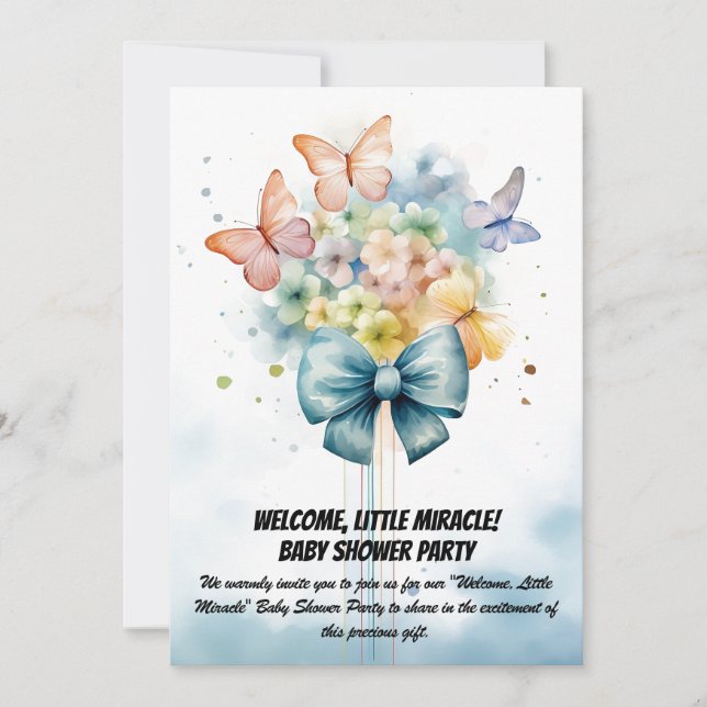 ¡Bienvenida, Pequeño Milagro! - Invitación a Fiest (Anverso)