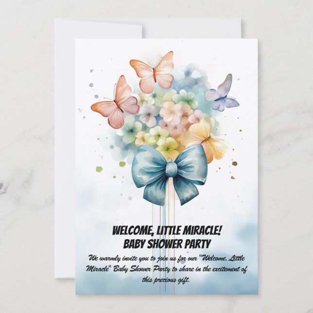 ¡Bienvenida, Pequeño Milagro! - Invitación a Fiest (Anverso)