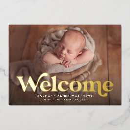 Bienvenida retro anuncio de nacimiento de foto de