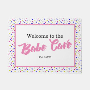 Bienvenida rosa claro al felpudo de la cueva de Ba