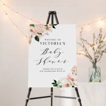 Bienvenida Rubor Pink Magnolias Floral Baby Shower