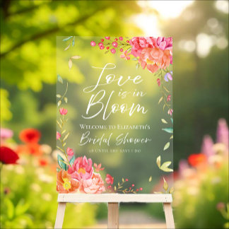 Bienvenida Señal Acrílica de Lluvia de Flores para