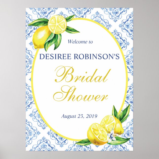Bienvenida Señal de Despedida de Soltera Limón Azu (Frente)