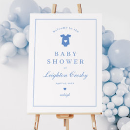 Bienvenida Simple Tipografía Elegante Azul para Ba