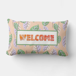 Bienvenida tropical Cojín decorativo reversible