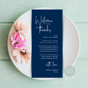 Bienvenida y gracias, lugar configuración tarjeta 