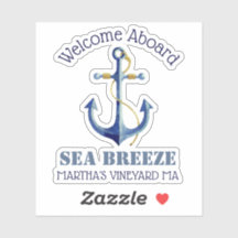 Bienvenido a bordo de un barco ⛵ Nombre Pegatina d