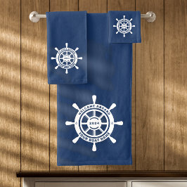 Bienvenido a bordo Nombre de barco azul de la Mari