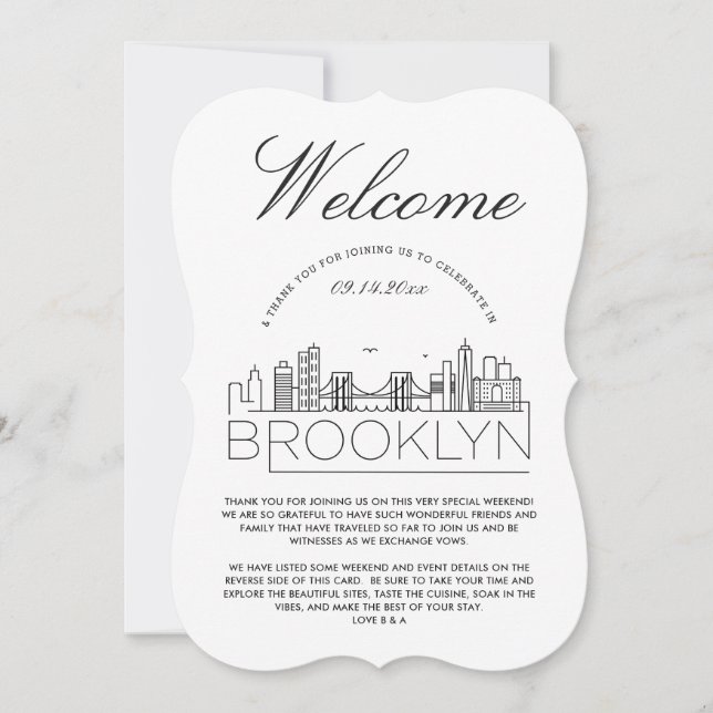 Bienvenido a Brooklyn | Invitación con detalles de (Anverso)
