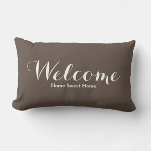 Bienvenido a casa dulce hogar almohada decorativa