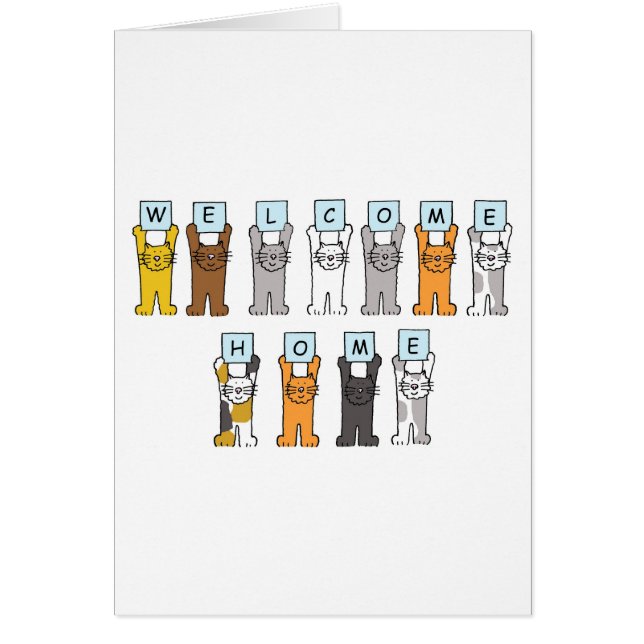 Bienvenido a casa Personalizado de gatos (Frente)