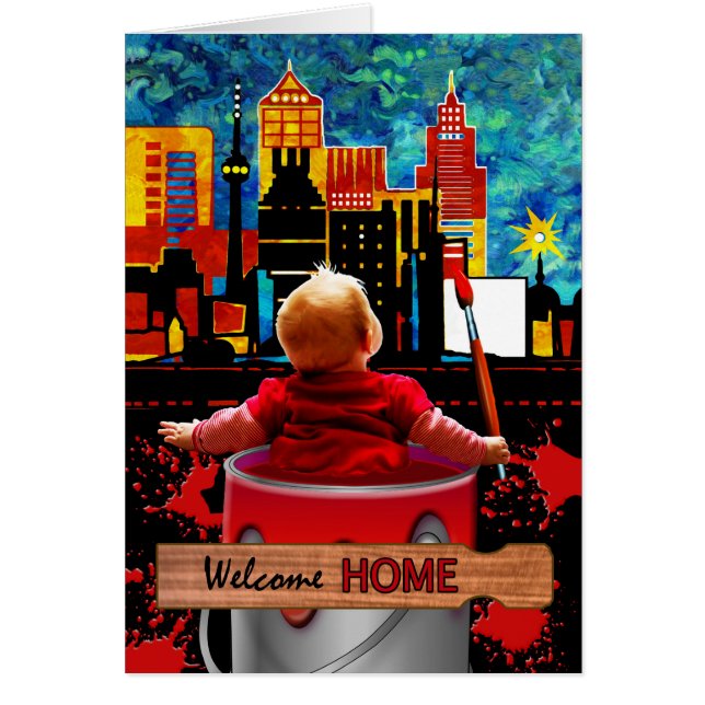 Bienvenido a casa, pintemos la tarjeta roja de la  (Frente)