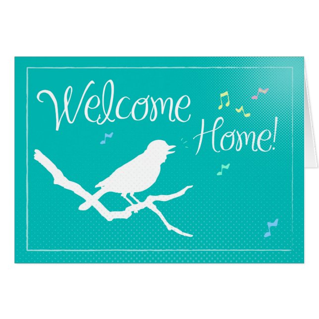 Bienvenido a Casa Silueta de Pájaro (Anverso (Horizontal))