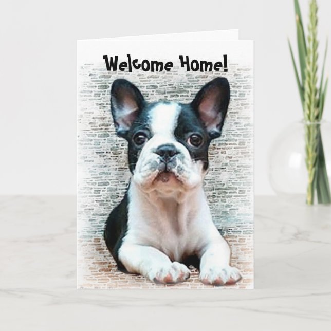 Bienvenido a casa tarjeta de bienvenida de bulldog (Anverso)