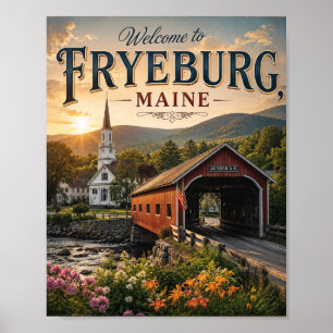 Bienvenido a Fryeburg, Maine Póster de viaje vinta