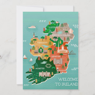Bienvenido a Irlanda 5x7 Tarjeta Postal Grande