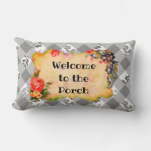 Bienvenido a la Almohada de Gingham Country Porch