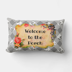 Bienvenido a la Almohada de Gingham Country Porch
