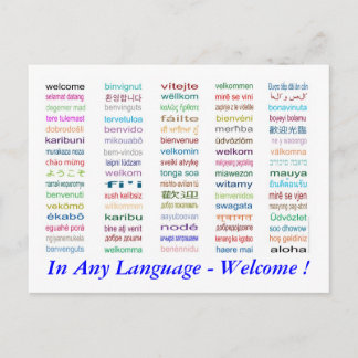Bienvenido a la postal 80 Languages