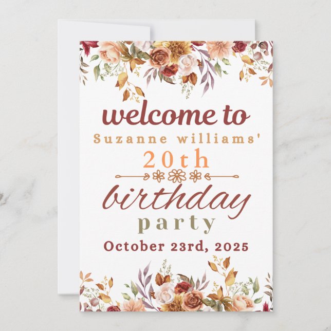 Bienvenido a la tarjeta de fiesta de cumpleaños de (Anverso)