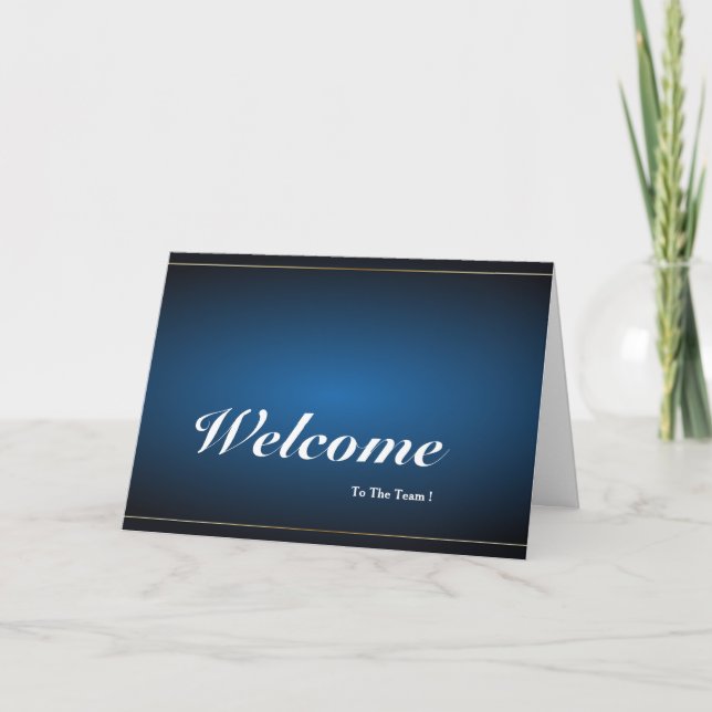 Bienvenido A La Tarjeta De Fondo Azul De Team (Anverso)
