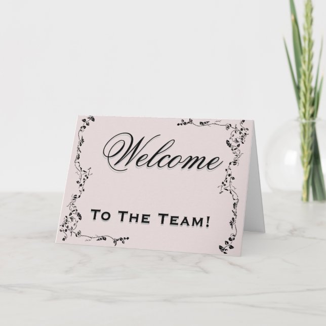 Bienvenido A La Tarjeta Floral Floral Black & Pink (Anverso)