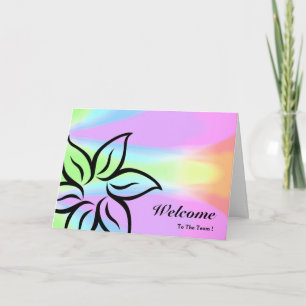 Bienvenido A La Tarjeta Floral Rosa Y Negra Del Eq